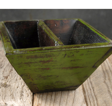 Green Chinese Wooden vessels available in multiple sizes and shapes.