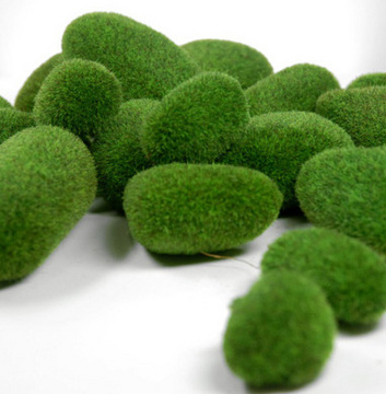 Moss covered faux stones are fun and a great way to address gaps on long tables.  18 pcs. for $29.99